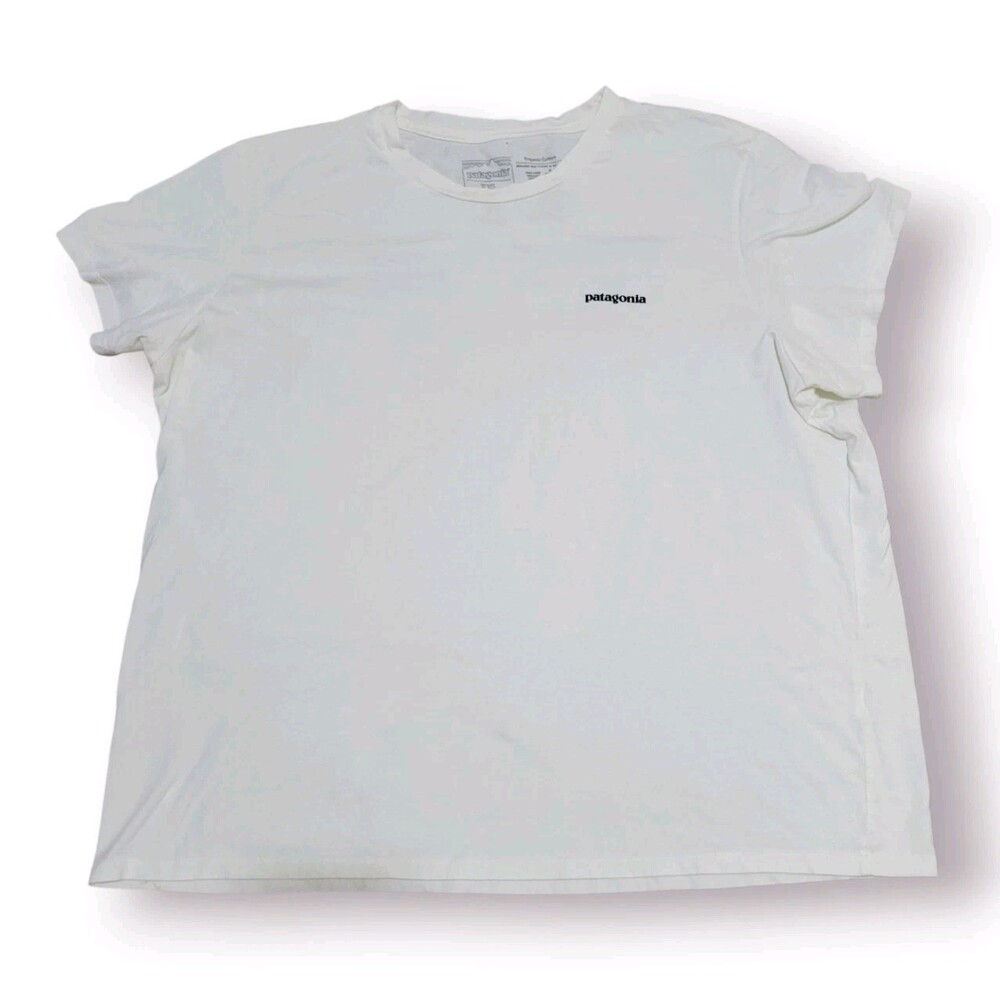 Patagonia Womens Organic Tee 2XL White Save Our Home Planet - Picture 11 of 12